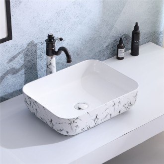 Умывальник Marble mist белый 500x400